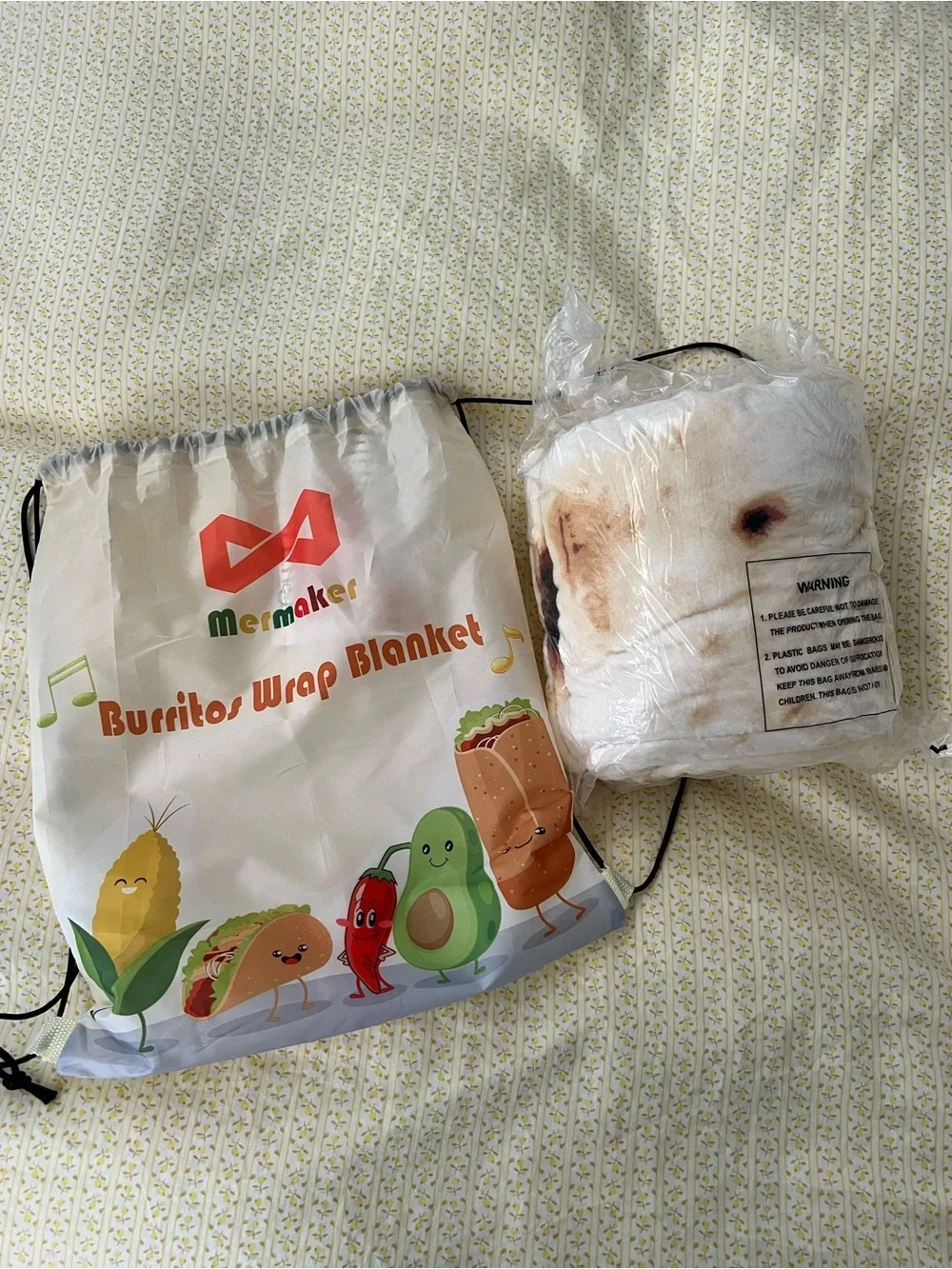 Mermaker Burritos Wrap Blanket - White Cream
